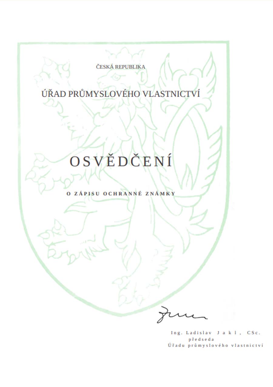 Osvědčení o zápisu ochranné známky Aquaterm v České republice